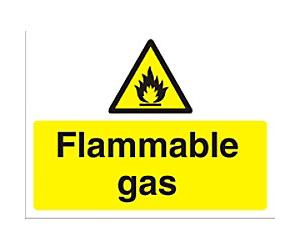 Warning Sign Flammable Gas Freestanding PVC (Polyvinyl Chloride) 45 x 60 cm