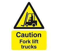 Warning Sign Fork Lifts Wall Mounted PVC (Polyvinyl Chloride) 20 x 30 cm