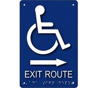 Warning Sign Funny Retro Metal Tin Wheelchair Accessible Exit Route Sheet Signs Wall Decoration Use Indoor/Outdoor - Great Gift and Decor Rustic Art - Print at Home Poster Aweso 8"x12"