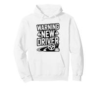 Warning Sign Graphic Teen New Driver Just Got License Pullover Hoodie