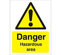 Warning Sign Hazard Area Adhesive Plastic 30 x 20 cm