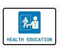 Warning Sign - Health Education With Icon Landscape, Metal Sign, Security Notice, For Work, Home, 12X8 Inch
