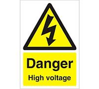 Warning Sign High Voltage Freestanding Corrugated Board 60 x 40 cm