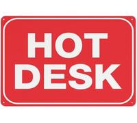 Warning Sign - Hot Desk, Aluminum Rust-Proof Safe Sign, for Home, Business, Co-Working Spaces, Driveway Alerts, 12x8 inch