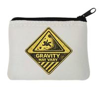 Warning Sign Indicating Variable Gravity Zones Neoprene Coin Purse Pouch 10x11cm White