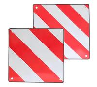 Warning Sign Italy and Spain, 2-in-1 Reflective Warning Sign, Foldable Warnings Signs Bicycle Carrier, 50 x 50 cm, White/Red Reflective for Bicycle Carrier Rear Carriers Caravan Camper