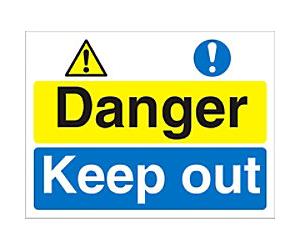 Warning Sign Keep Out Freestanding Corrugated Board 30 x 40 cm
