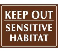 Warning Sign - Keep Out Sensitive Habitat Retro, Aluminum Metal Tin Sign, for Natural Reserves, Ecological Areas, Outdoor Decor, 12x16 inch
