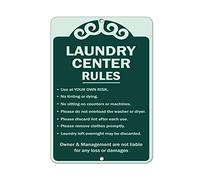Warning Sign Laundry Center Rules Use Own Risk Not Liable for Any Damage Road Sign Business Sign 12X16 Inches Aluminum Metal Tin Sign
