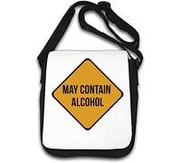 Warning Sign May Contain Alcohol Shoulder Bag White