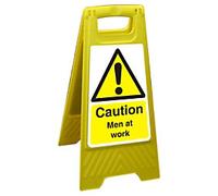 Warning Sign Men At Work Freestanding PP (Polypropylene) 60 x 30 cm