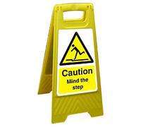 Warning Sign Mind The Step Freestanding PP (Polypropylene) 60 x 30 cm