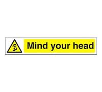 Warning Sign Mind Your Head Adhesive Plastic 10 x 60 cm