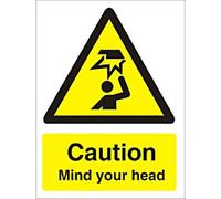 Warning Sign Mind Your Head Adhesive Plastic 20 x 15 cm