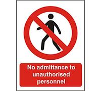 Warning Sign No Admittance Adhesive Plastic 20 x 15 cm