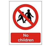 Warning Sign No Children Adhesive Plastic 20 x 15 cm