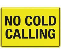 Warning Sign - No Cold Calling, Aluminum Rust-Proof Security Sign, for Private Residences, Offices, Outdoor Use, 12x8 inch