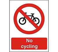 Warning Sign No Cycling Adhesive Plastic 30 x 20 cm
