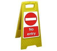 Warning Sign No Entry Freestanding PP (Polypropylene) 60 x 30 cm