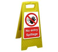 Warning Sign No Entry Spillage Freestanding PP (Polypropylene) 60 x 30 cm