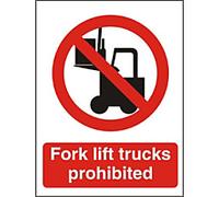 Warning Sign No Fork Lift Adhesive Plastic 40 x 30 cm