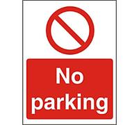 Seco No Parking Sign, 200mm x 300mm - Self Adhesive Vinyl