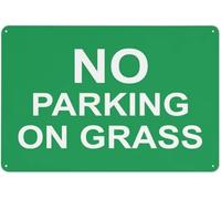 Warning Sign - No Parking On Grass, Aluminum Rust-Proof Safe Sign, for Home, Business, Lawns, Driveway Alerts, 12x16 inch