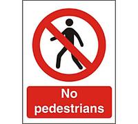 Warning Sign No Pedestrians Adhesive Plastic 20 x 15 cm