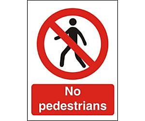 Warning Sign No Pedestrians Adhesive Plastic 30 x 20 cm