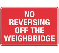 Warning Sign - No Reversing Off The Weighbridge, Rustic Metal Tin Sign, for Cafe, Bar, Kitchen, Outdoor Art Decor, 12x8 inch