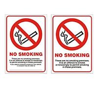 Warning Sign No Smoking Adhesive Plastic 10.5 x 14.8 cm
