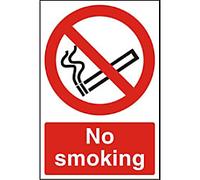 Warning Sign No Smoking Adhesive Plastic 60 x 40 cm