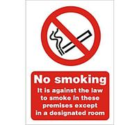 Warning Sign No Smoking Adhesive Vinyl 14.8 x 21 cm
