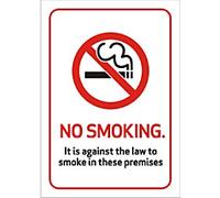 Warning Sign No Smoking Adhesive Vinyl 21 x 29.7 cm