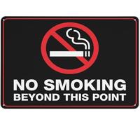 Warning Sign - No Smoking Beyond This Point, Aluminum Rust-Proof Safe Sign, for Offices, Public Spaces, Driveway Alerts, 12x8 inch