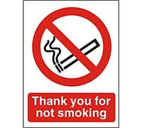 Warning Sign No Smoking Wall Mounted PVC (Polyvinyl Chloride) 15 x 20 cm