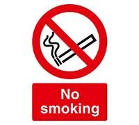 Warning Sign No Smoking Wall Mounted PVC (Polyvinyl Chloride) 20 x 30 cm