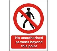 Warning Sign No Unauthorised Persons Adhesive Plastic 40 x 30 cm