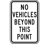 Warning Sign No Vehicles Beyond This Point Weatherproof Signs Rust-Proof Tin Poster Metal For Indoor,Outdoor Use 20X30Cm