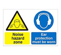 Warning Sign Noise Hazard Freestanding PVC (Polyvinyl Chloride) 30 x 40 cm
