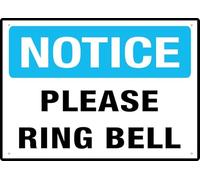 Warning Sign: Notice Please Ring Bell, Vintage Metal Wall Decor for Home Farm Bar Coffee Shop, suitable for various spaces 12x8 Inch