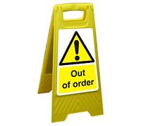 Warning Sign Out Of Order Freestanding PP (Polypropylene) 60 x 30 cm
