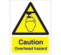 Warning Sign Overhead Hazard Adhesive Vinyl 30 x 20 cm