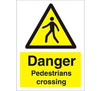 Warning Sign Pedestrians Crossing Adhesive Plastic 30 x 20 cm