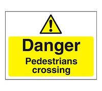 Warning Sign Pedestrians Crossing Freestanding PVC (Polyvinyl Chloride) 30 x 40 cm