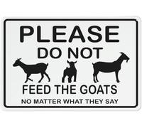 Warning Sign - Please Do Not Feed The Goats, Aluminum Rust-Proof Security Sign, for Farms, Petting Zoos, Outdoor Areas, 12"x8"