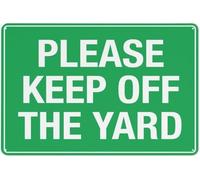Warning Sign - Please Keep Off The Yard, Aluminum Reflective Sign, Waterproof, 4 Pre-Drilled Holes, 12x8 inch