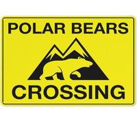 Warning Sign - Polar Bear Crossing, Aluminum Rust-Proof Safe Sign, for Arctic Themed Areas, Wildlife Zones, Driveway Alerts, 12x16 inch