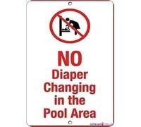 Warning Sign,Pool Rules Sign,Pool Safety Sign No Diaper Changing In The Pool Area Activity Sign Metal Aluminum Sign Aluminum Metal Sign 8X12 Inches