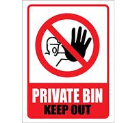 Warning Sign Private Bin Keep Out Durable Metal Sign Poster Weatherproof Safety Sign For Outdoor Use,Indoor 20X30Cm